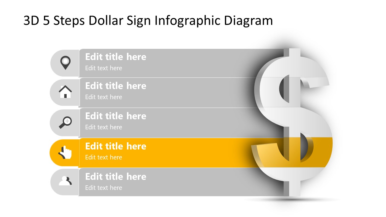 Infographic Diagram Step 4 Dollar Sign PPT