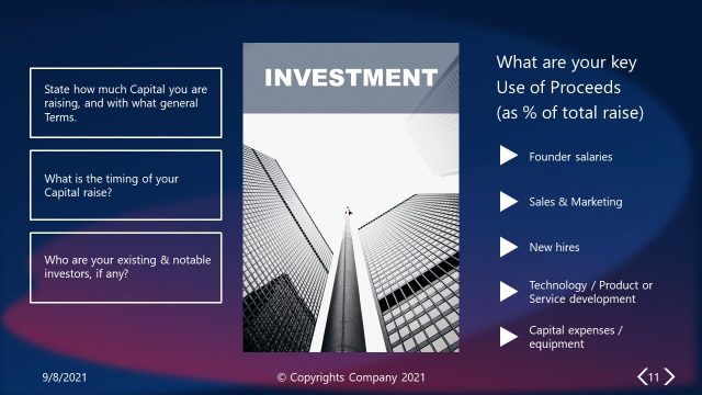 Gradient Elevator Pitch Investment Template