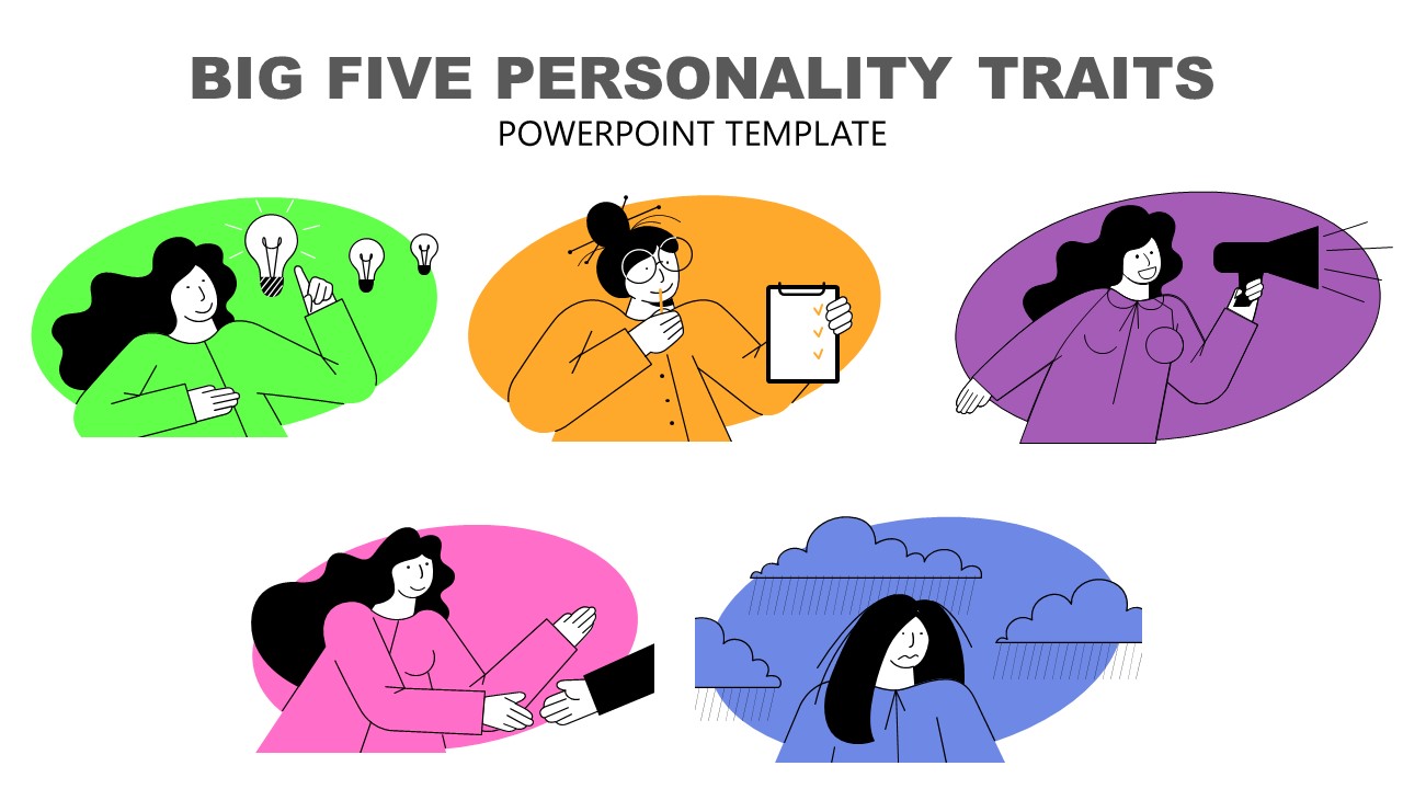Templates of Cartoon Illustration for Personality Traits 