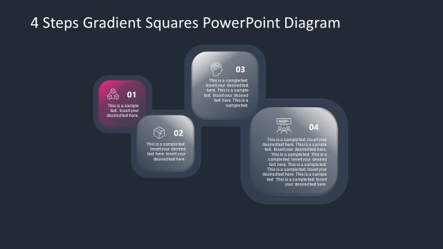 4 Steps Blocks Gradient Diagram PPT