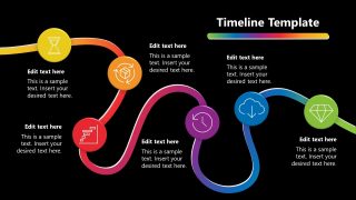 Dark Theme Gradient Timeline Template 