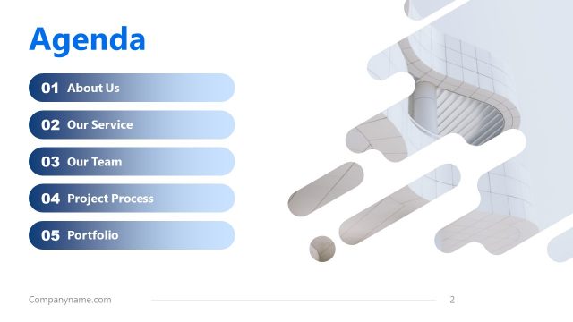 Agenda PowerPoint Die Cut Shapes Template