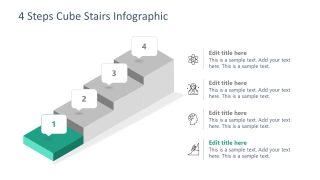 PPT Template of 3D Cube Stair Stage 1
