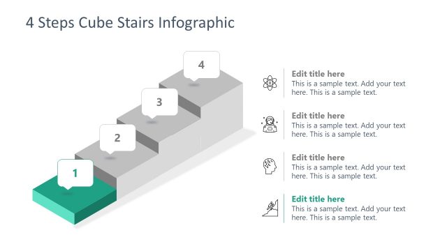3D Cube PowerPoint Stair Step 1