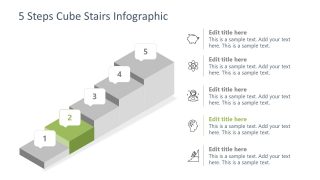 PowerPoint 3D Cube Diagram Stair 2