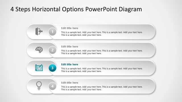 Step 3 of 4 Options Horizontal PowerPoint