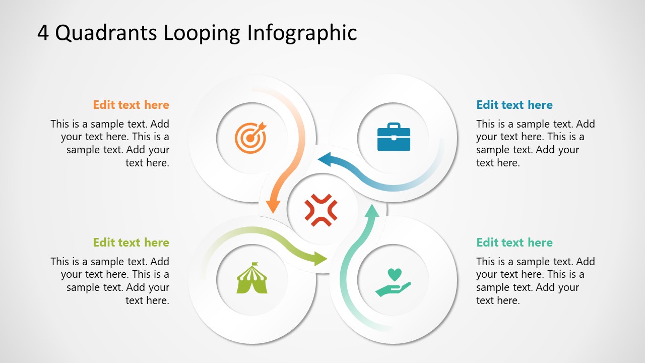 Infographic Diagram Template 4 Quadrants Loop