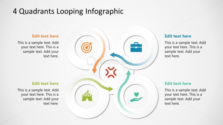 4 Quadrants Looping Diagram Slide Template