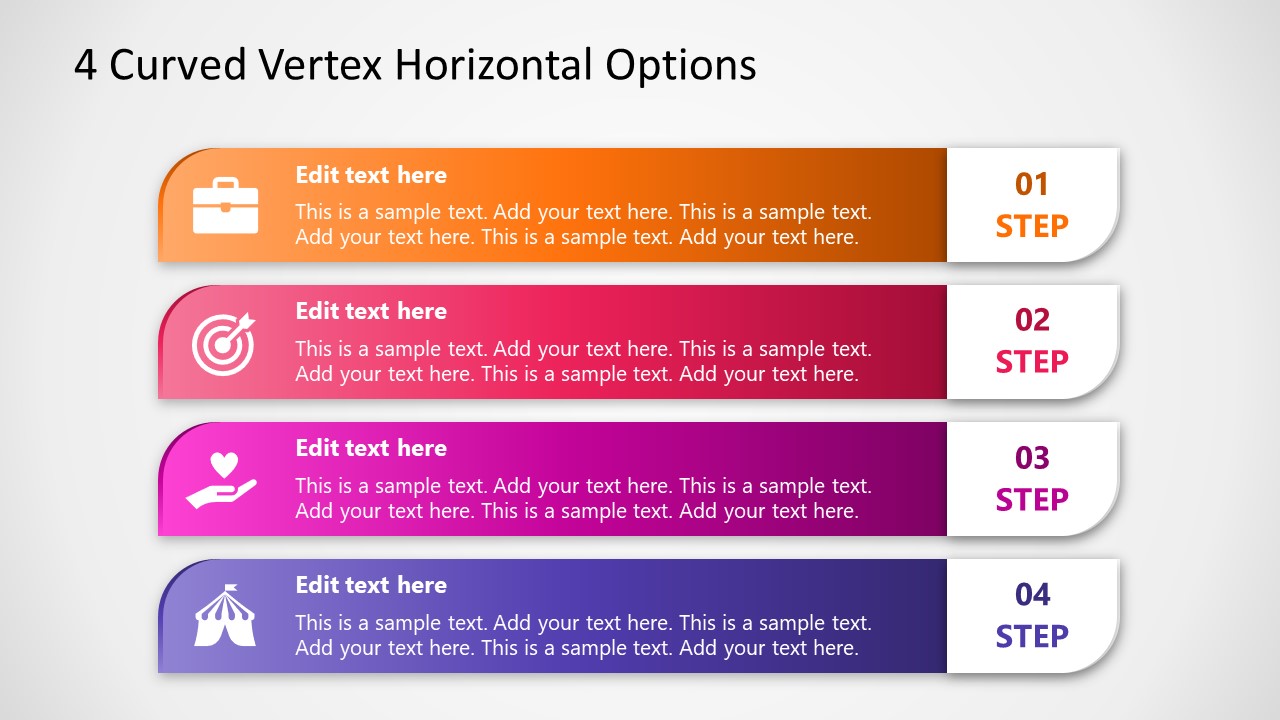 Curved Vertex Horizontal Options Powerpoint Diagram Slidemodel My Xxx Hot Girl 9038