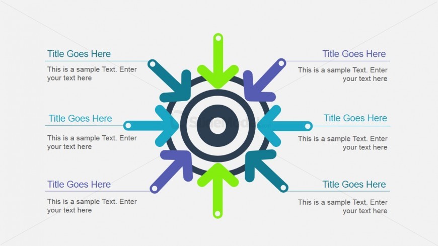 Arrows Pointing to the Center Diagram for PowerPoint