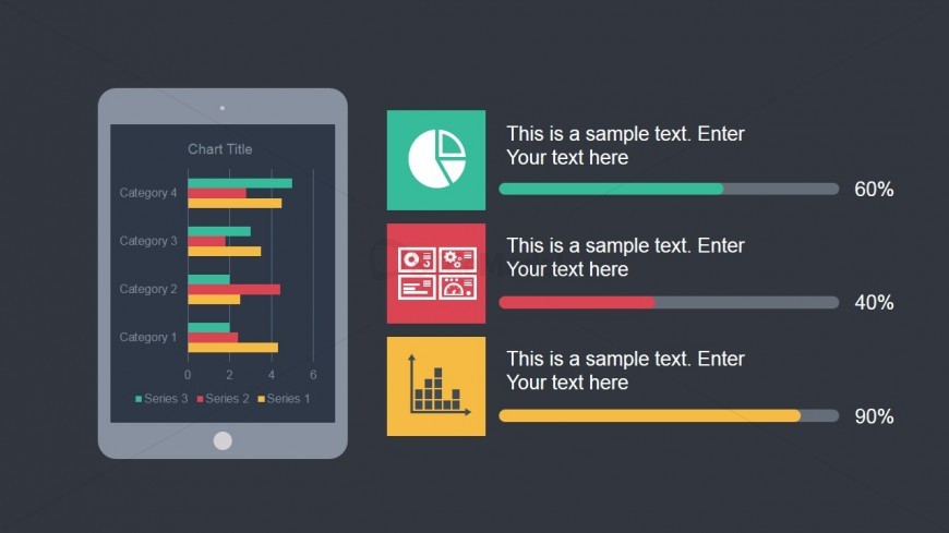 Tablet Illustration for PowerPoint Slide & Chart