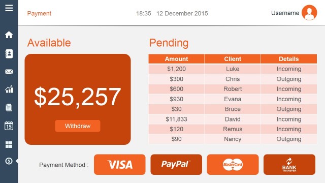 Account Balance & Payments Slide Design
