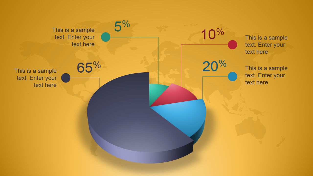 Creative 3D Perspective Pie Chart for PowerPoint SlideModel