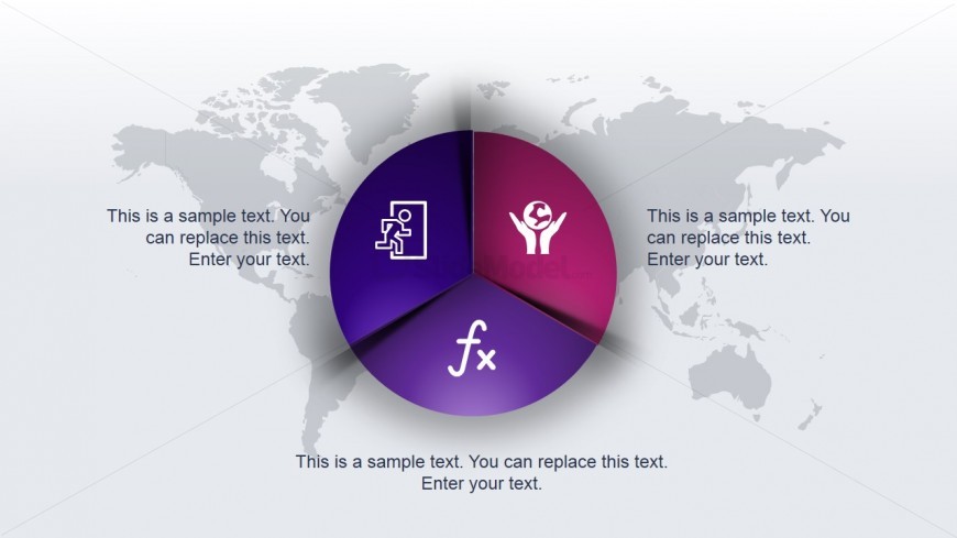 Cool Pie Chart Graphic for PowerPoint with World Map