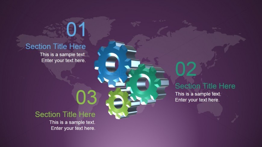 3D Gear Slide Design for PowerPoint