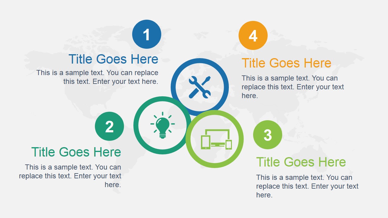 Animated Rainbow Business Point Template Slidemodel Circular Diagram Layout For Point With 4 Steps