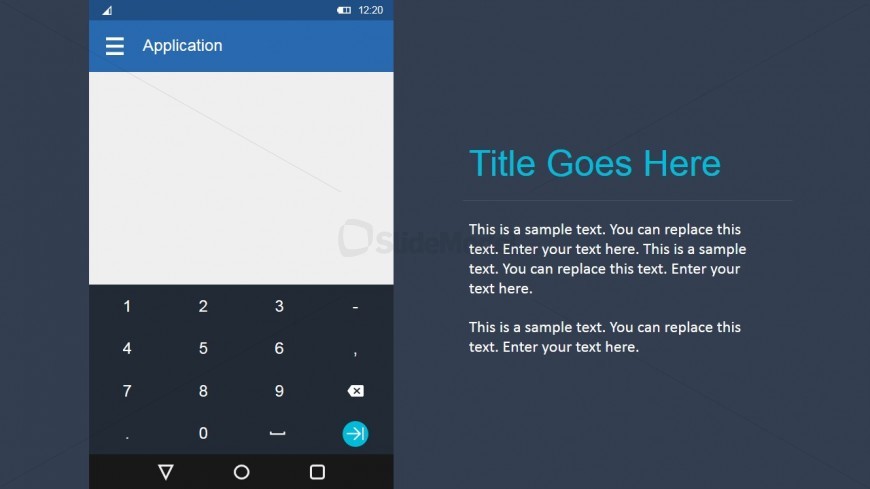 PowerPoint Shapes of Numeric Keyboard Android Prototype