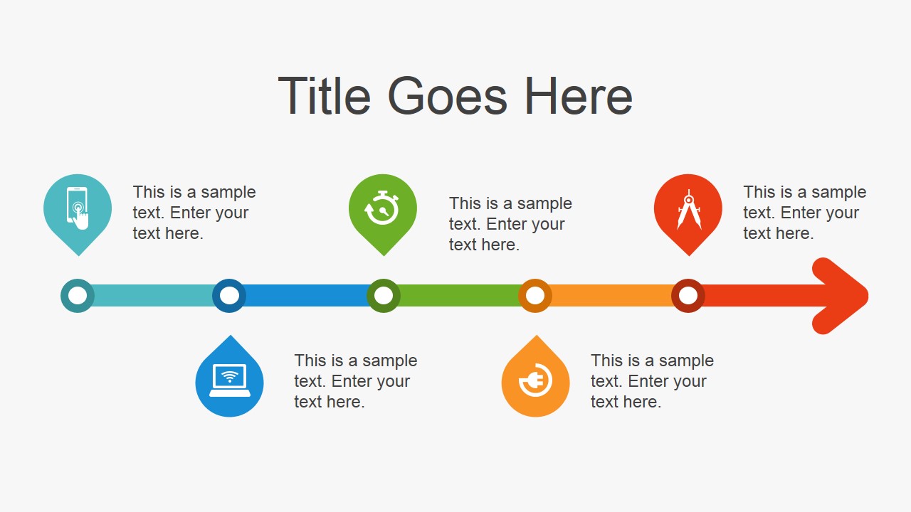 Simple Flat Timeline Design for PowerPoint SlideModel