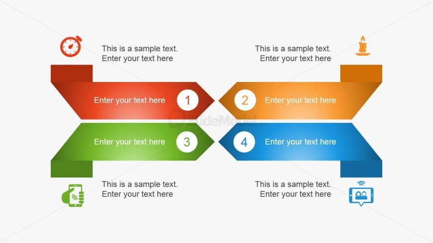 Creative 4 Steps Layout for PowerPoint