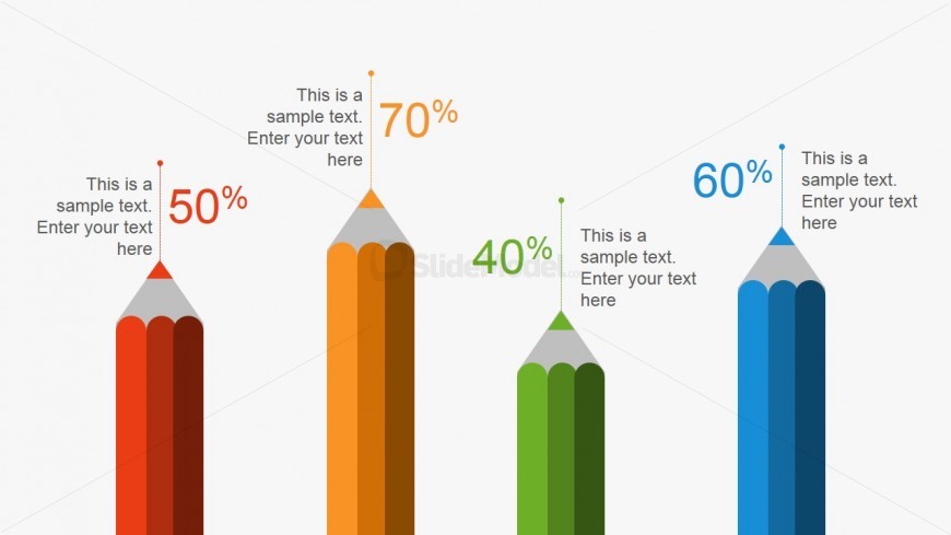 Creative Pencil Metaphor Bar Chart for PowerPoint