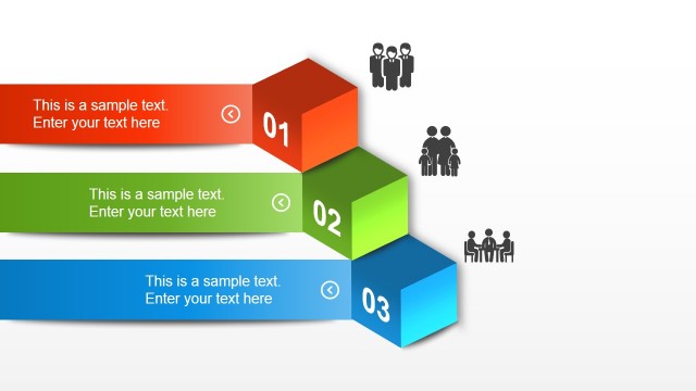Three 3D Cubes in PowerPoint
