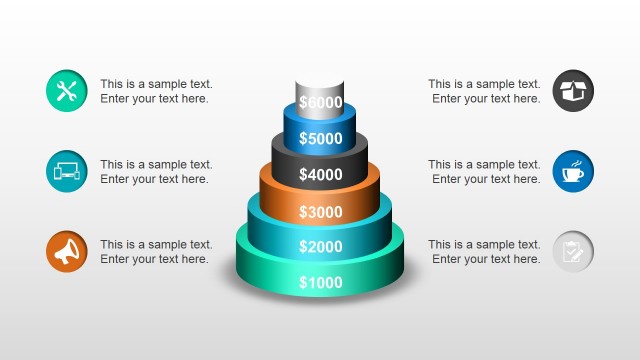 3D Multi-Level Circular Base Stacked Diagram for PowerPoint