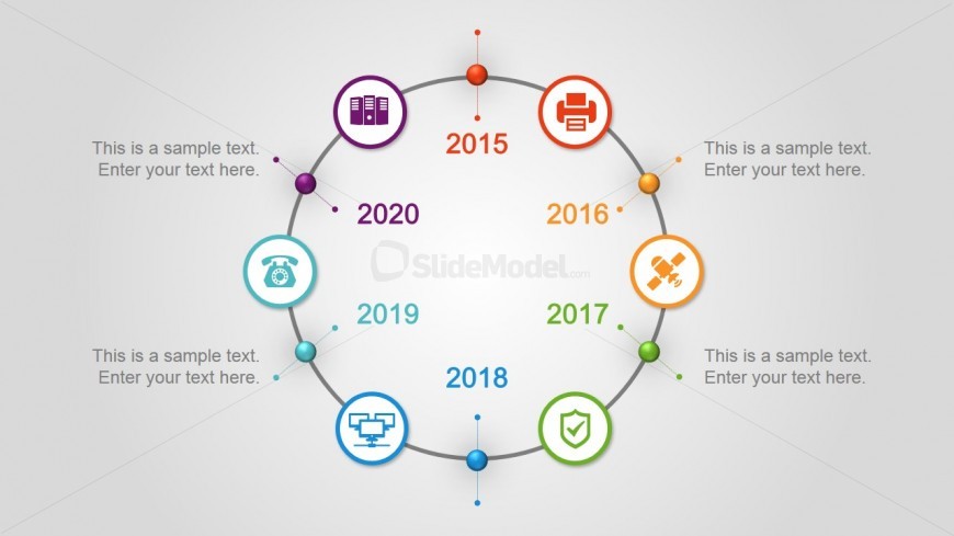 6 Step Circular Timeline Design for PowerPoint