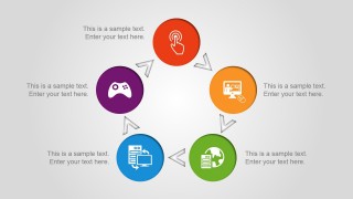 5 Steps Circular Arrows Diagram with PowerPoint Icons