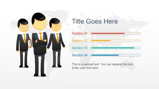 Business Man Character Slide Layout