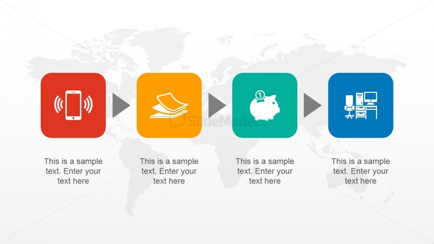 Simple Process Flow Diagram with 4 Steps - SlideModel