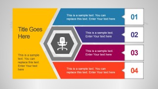 Unique Office Slide Design with Hexagon Shape and 4 Steps