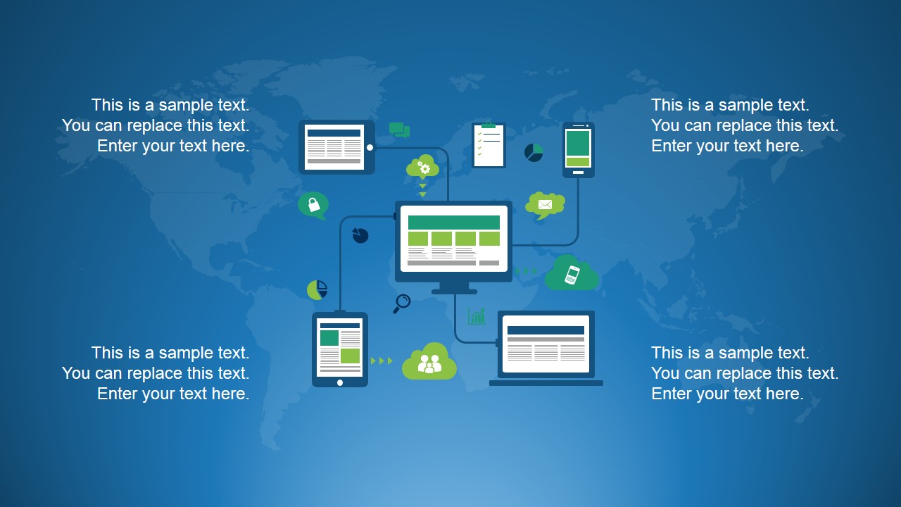 Computer Network & Devices Interconncted Slide Design