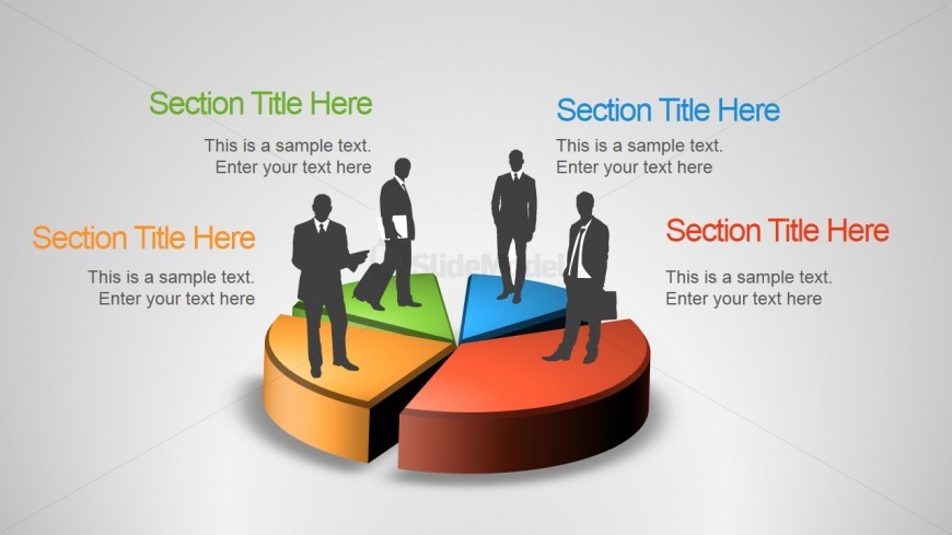 Pie Chart Business Man Silhouettes