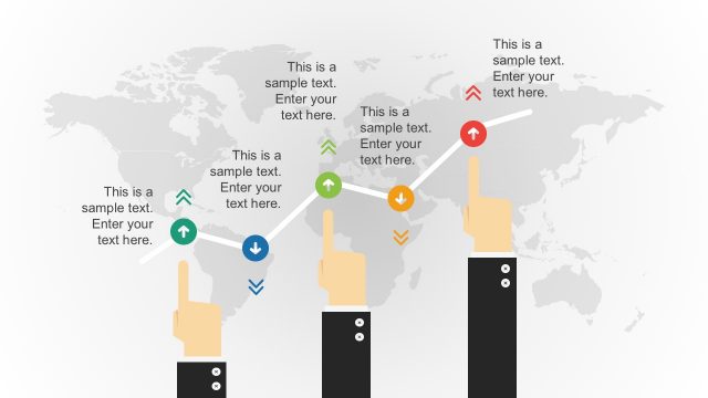 Business Chart Infographics with Arrows and Icons
