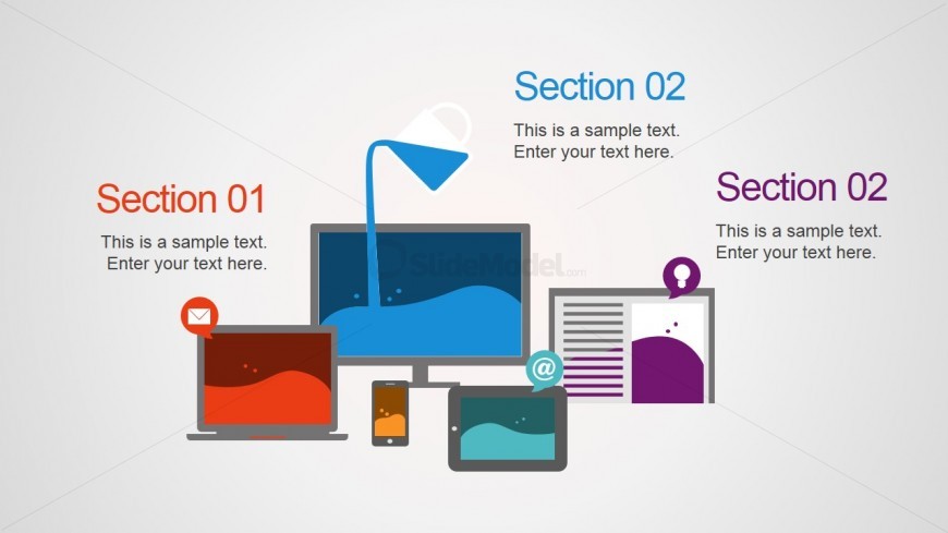 Startup Slide Design with Computer Mockups is a presentation slide part of a larger Startup PowerPoint template.