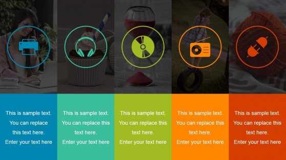 Colorful Slide Design with 5 Columns