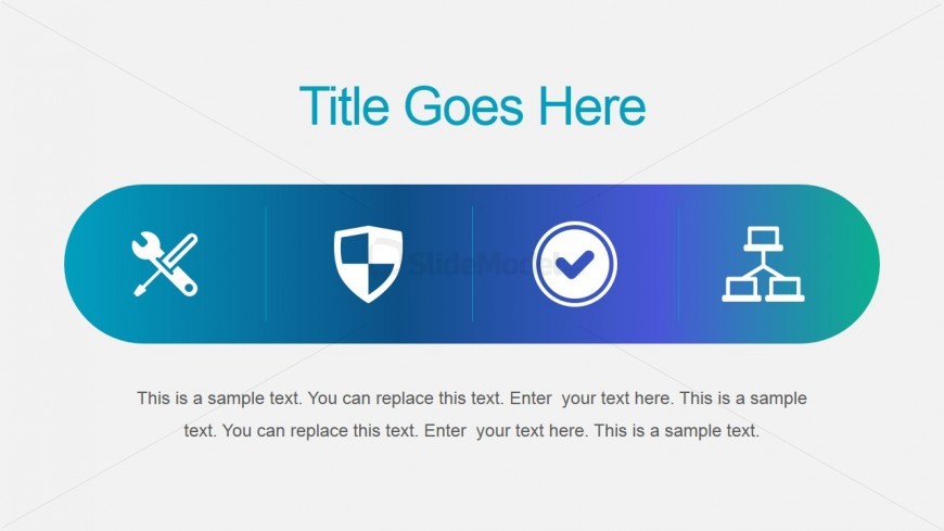 Horizontal Concept Bar Slide with Icons for PowerPoint