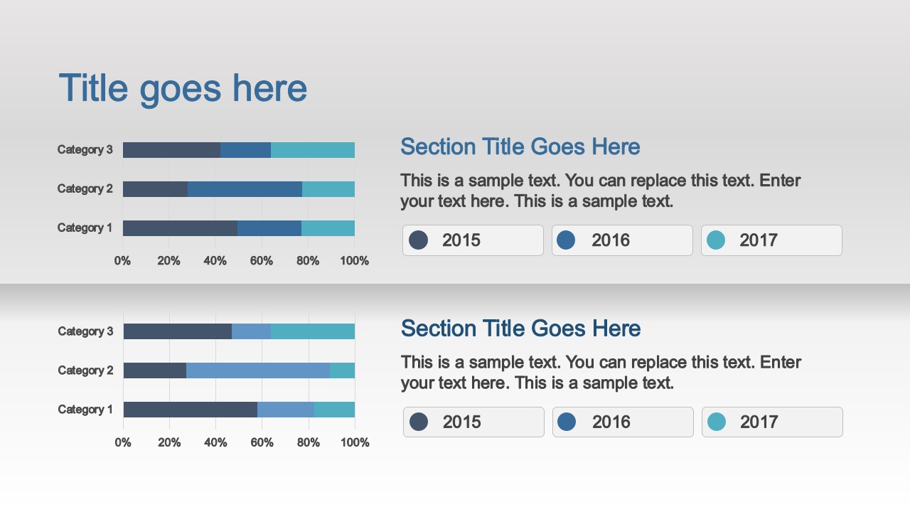 PPT Template Data Driven Bar Charts Comparison