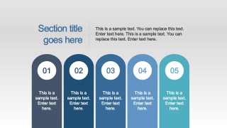 PPT Pillars Five Steps Diagram