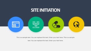 Clinical Site Initiation For PowerPoint With Text Icons