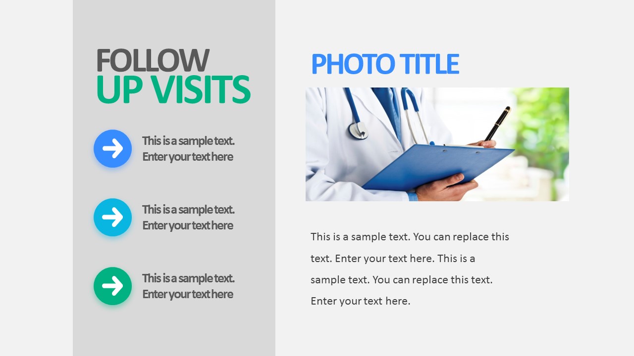 Follow Up Visits Editable PowerPoint With Image Placeholders