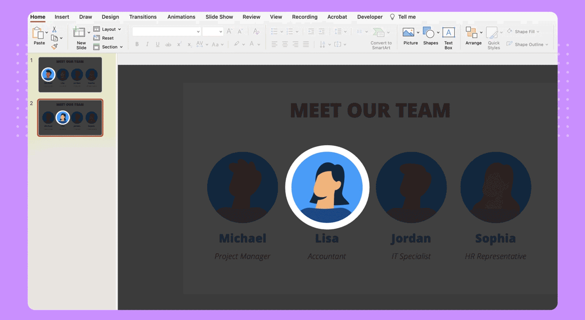How to add a morph transition to create spotlight effect in PowerPoint