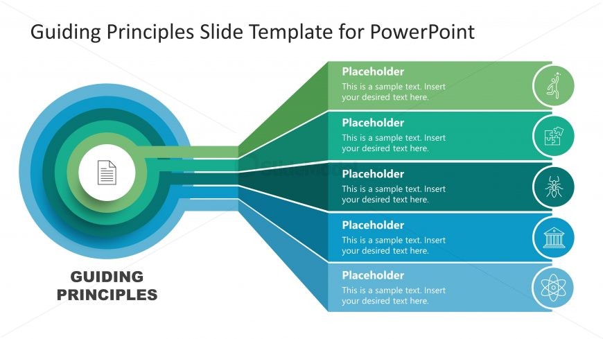 PPT Diagram Guiding Principles 5 Steps