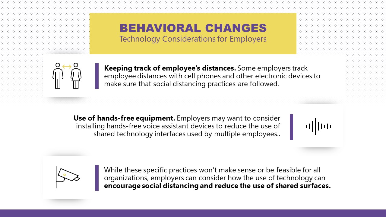 Returning to Work Plan Template - Behavioral Changes Slide 