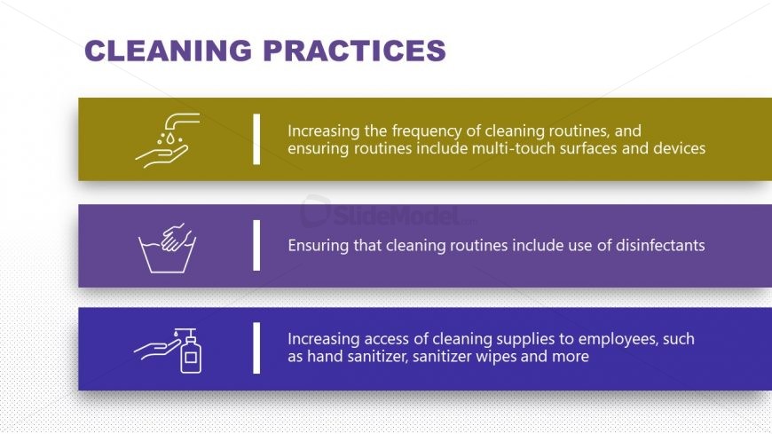 Returning to Work Plan Template - Cleaning Practices Slide