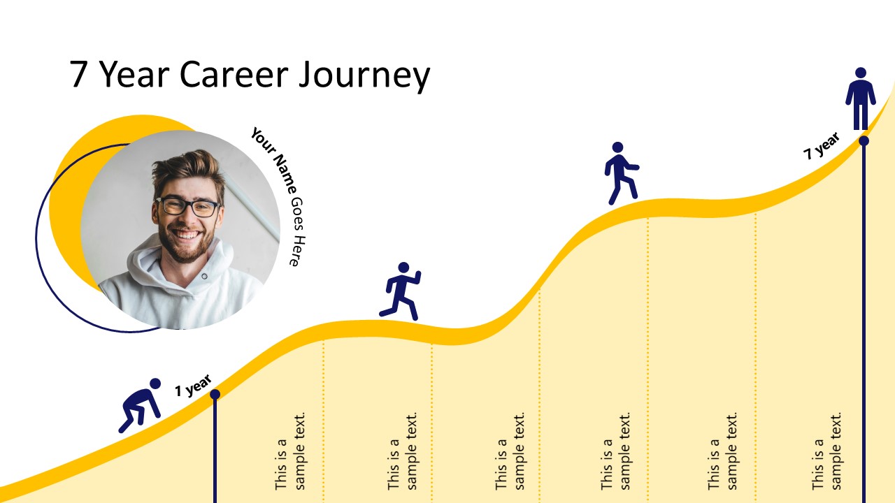 PPT Template Slide for Mountain Timeline