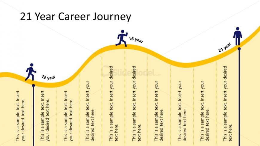 Slide Template for Mountain Infographic - 21-Year Career Journey Template