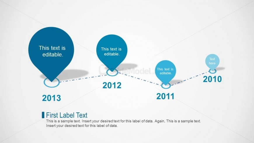 Clean Timeline Slide Design for PowerPoint with Petal Shapes