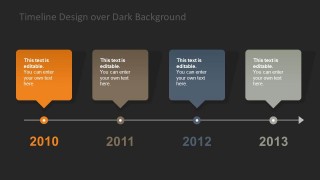 Horizontal Timeline Design Dark Background