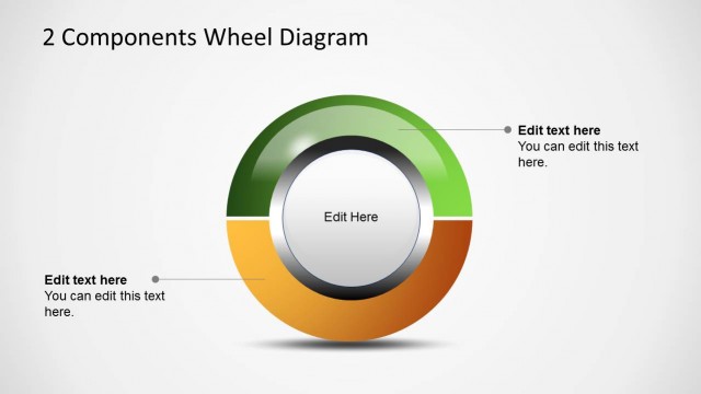 2 Components Wheel Diagram for PowerPoint